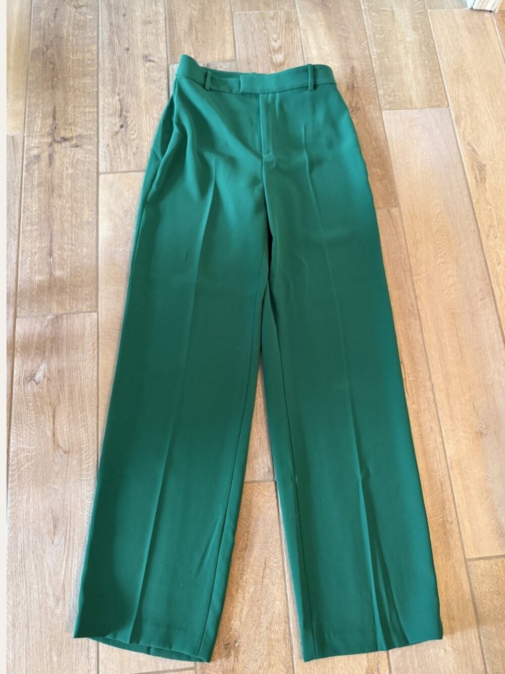 Zara Emerald Green Wide-Leg Trousers — XS